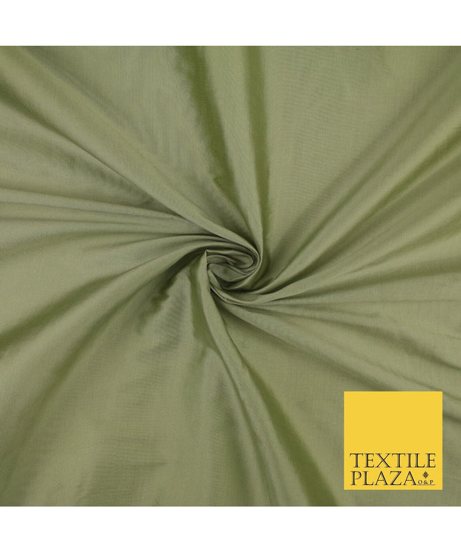 SAGE SHOT BLACK Premium Plain Dyed Faux Matte Silk TAFFETA Dress Fabric Material 8750