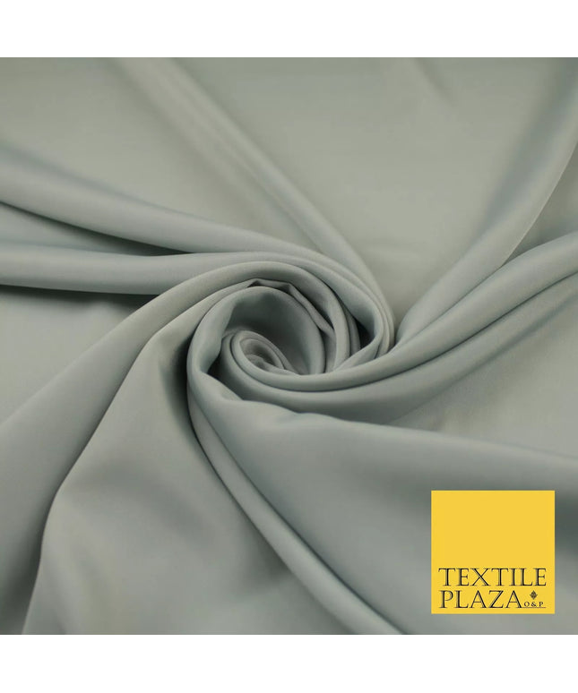 SILVER GREY  Plain Dyed Silky French Crepe de Chine Fabric Material Dress 44" 8997