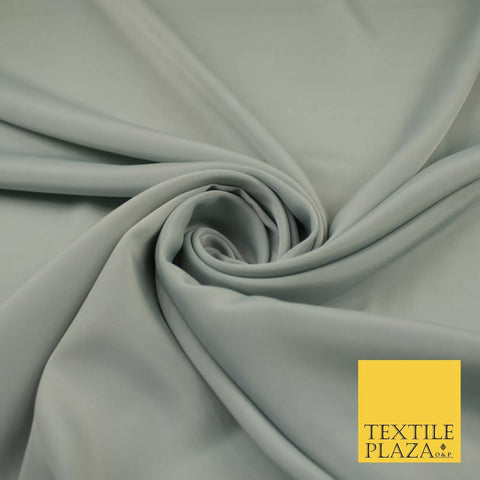 SILVER GREY  Plain Dyed Silky French Crepe de Chine Fabric Material Dress 44" 8997