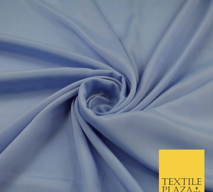 SKY BLUE  Plain Dyed Silky French Crepe de Chine Fabric Material Dress 44" 9013