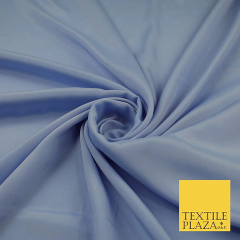 SKY BLUE  Plain Dyed Silky French Crepe de Chine Fabric Material Dress 44" 9013