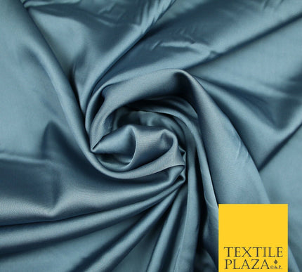 STORM DENIM GREY  Fine Silky Smooth Liquid Sateen Satin Dress Fabric Drape Lining Material 7025