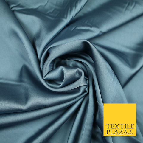 STORM DENIM GREY  Fine Silky Smooth Liquid Sateen Satin Dress Fabric Drape Lining Material 7025