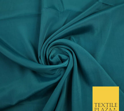 TEAL Plain Dyed Silky French Crepe de Chine Fabric Material Dress 44" 9063