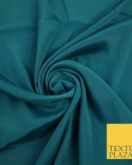 TEAL Plain Dyed Silky French Crepe de Chine Fabric Material Dress 44" 9063