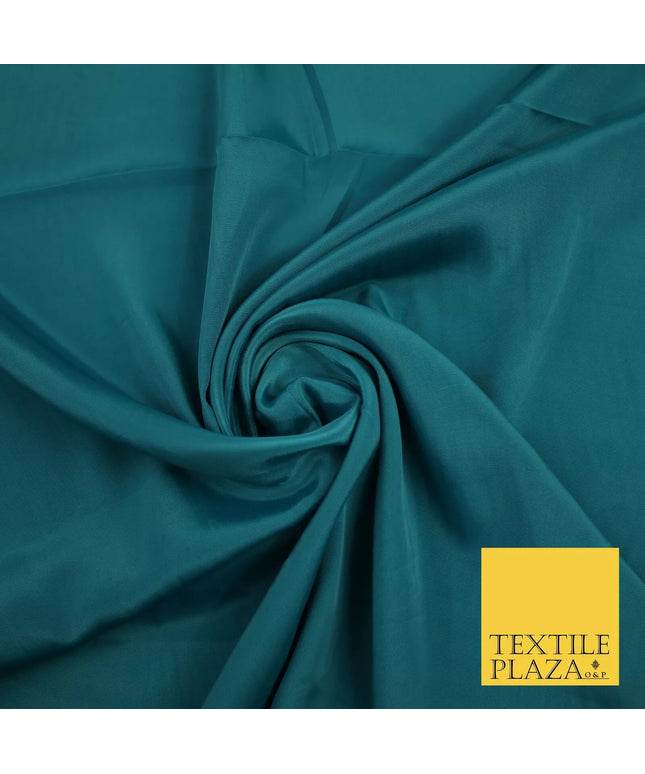 TEAL Plain Dyed Silky French Crepe de Chine Fabric Material Dress 44" 9063