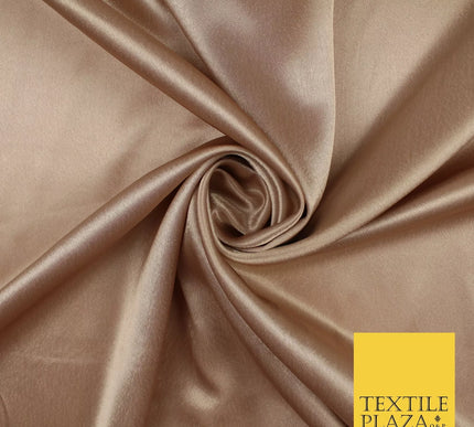 TOASTED BEIGE Plain Solid Crepe Back Satin Fabric Material Dress Bridal 58" 9906
