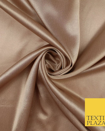 TOASTED BEIGE Plain Solid Crepe Back Satin Fabric Material Dress Bridal 58" 9906