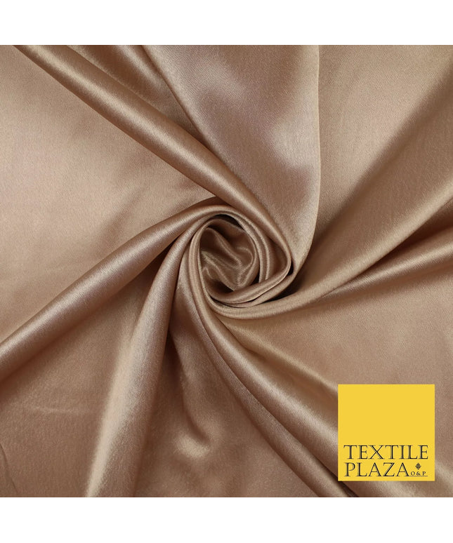 TOASTED BEIGE Plain Solid Crepe Back Satin Fabric Material Dress Bridal 58" 9906