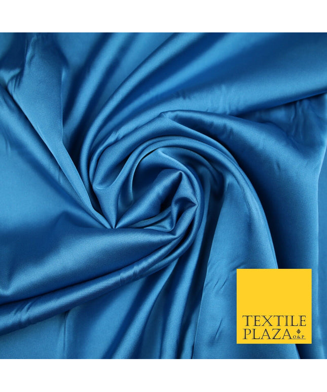 TURQUOISE BLUE Fine Silky Smooth Liquid Sateen Satin Dress Fabric Drape Lining Material 7024