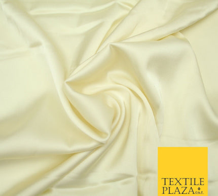 VANILLA CREAM Fine Silky Smooth Liquid Sateen Satin Dress Fabric Drape Lining Material 6998