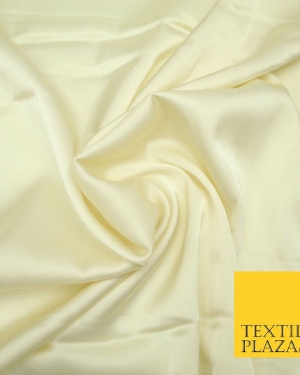 VANILLA CREAM Fine Silky Smooth Liquid Sateen Satin Dress Fabric Drape Lining Material 6998