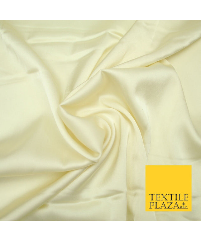VANILLA CREAM Fine Silky Smooth Liquid Sateen Satin Dress Fabric Drape Lining Material 6998