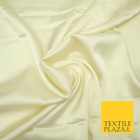 VANILLA CREAM Fine Silky Smooth Liquid Sateen Satin Dress Fabric Drape Lining Material 6998