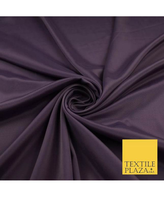 VINTAGE DARK LAVENDER Plain Dyed Silky French Crepe de Chine Fabric Material Dress 44" 9017