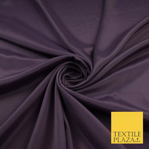 VINTAGE DARK LAVENDER Plain Dyed Silky French Crepe de Chine Fabric Material Dress 44" 9017