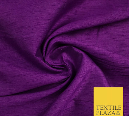 VIOLET PURPLE Plain Dyed Faux Dupion Raw Silk 100% Polyester Dress Fabric 44" 6291