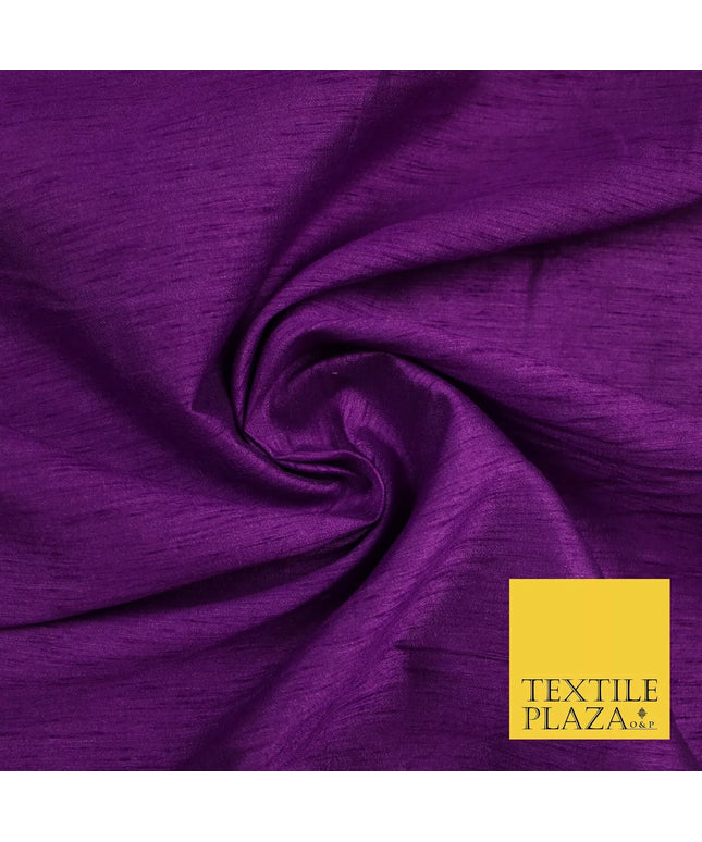 VIOLET PURPLE Plain Dyed Faux Dupion Raw Silk 100% Polyester Dress Fabric 44" 6291