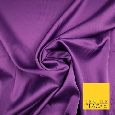 VIOLET Fine Silky Smooth Liquid Sateen Satin Dress Fabric Drape Lining Material 7019