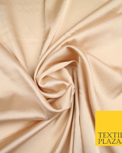WARM CHAMPAGNE Fine Silky Smooth Liquid Sateen Satin Dress Fabric Drape Lining Material 7003