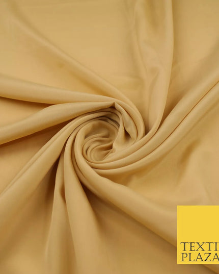 WARM GOLD Plain Dyed Silky French Crepe de Chine Fabric Material Dress 44" 9004