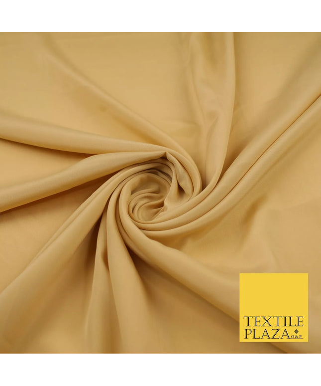 WARM GOLD Plain Dyed Silky French Crepe de Chine Fabric Material Dress 44" 9004