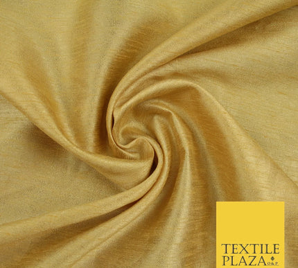 WARM GOLD Plain Dyed Faux Dupion Raw Silk 100% Polyester Dress Fabric 44" 6256