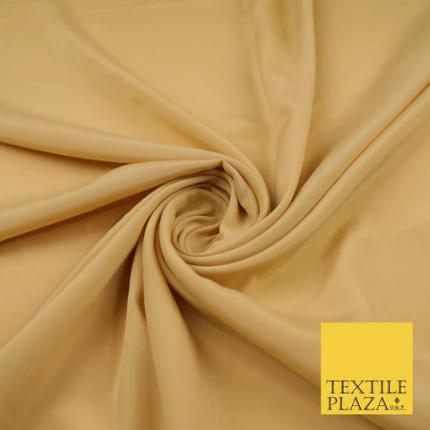 WARM GOLD Plain Dyed Silky French Crepe de Chine Fabric Material Dress 44" 9004