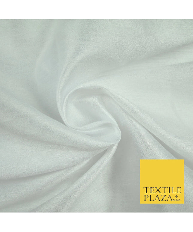 WHITE Plain Dyed Faux Dupion Raw Silk 100% Polyester Dress Fabric 44" 6249