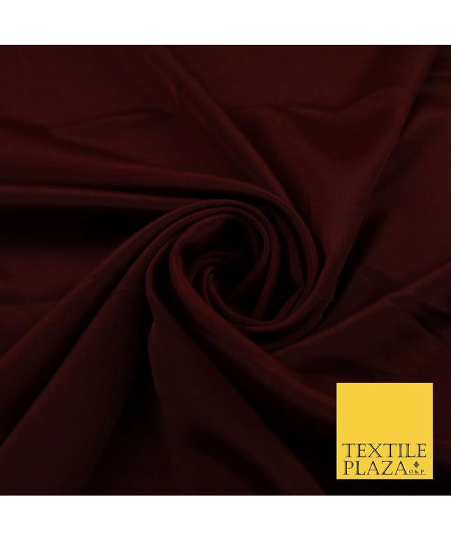 WINE Plain Dyed Silky French Crepe de Chine Fabric Material Dress 44" 9044
