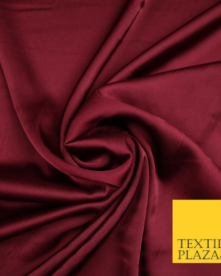 WINE BURGUNDY Fine Silky Smooth Liquid Sateen Satin Dress Fabric Drape Lining Material 7035