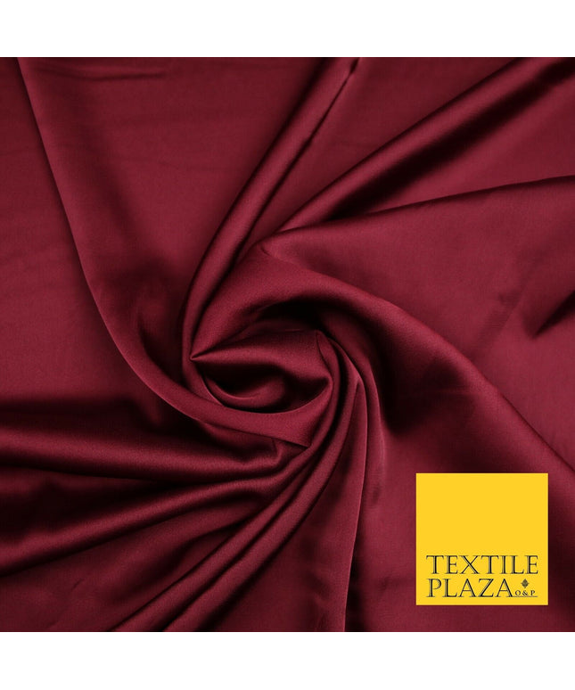 WINE BURGUNDY Fine Silky Smooth Liquid Sateen Satin Dress Fabric Drape Lining Material 7035