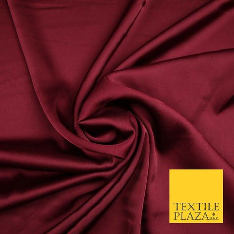 WINE BURGUNDY Fine Silky Smooth Liquid Sateen Satin Dress Fabric Drape Lining Material 7035