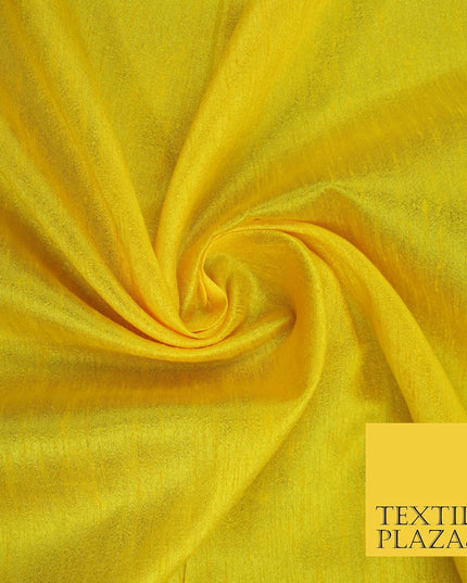 YELLOW Plain Dyed Faux Dupion Raw Silk 100% Polyester Dress Fabric 44" 6257