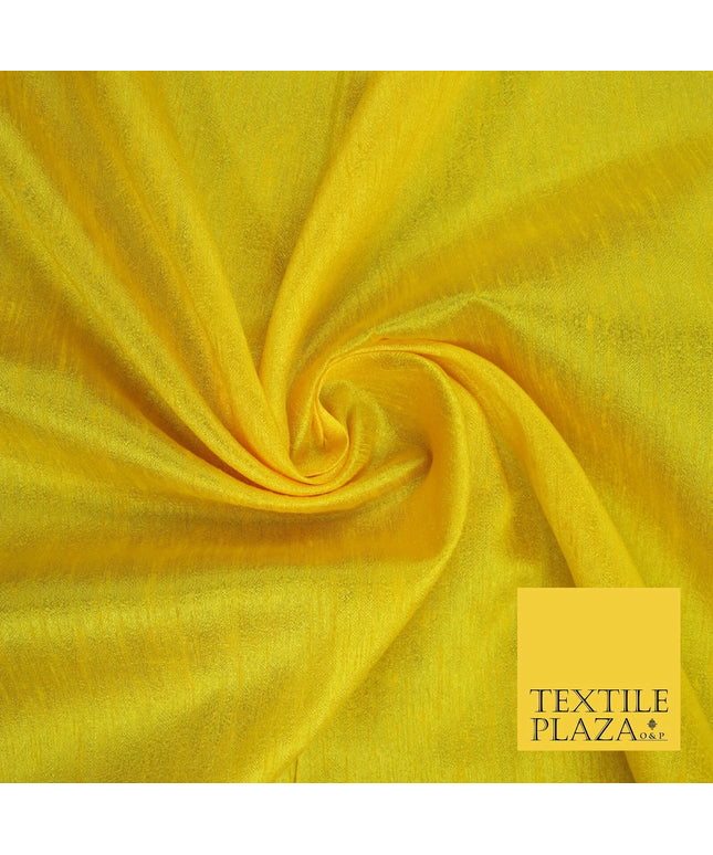 YELLOW Plain Dyed Faux Dupion Raw Silk 100% Polyester Dress Fabric 44" 6257