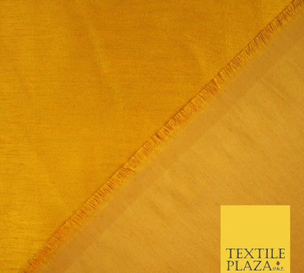 YELLOW MUSTARD Plain Dyed Faux Dupion Raw Silk Polyester Dress Fabric Material 6207