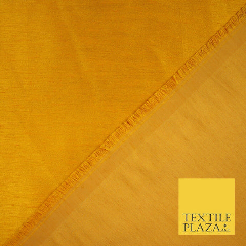 YELLOW MUSTARD Plain Dyed Faux Dupion Raw Silk Polyester Dress Fabric Material 6207