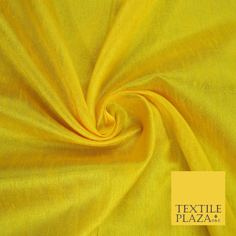 YELLOW Plain Dyed Faux Dupion Raw Silk 100% Polyester Dress Fabric 44" 6257