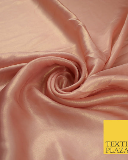36 COLOURS - Fine Silky Metallic Foil Shimmer Satin Georgette Dress Fabric Drape