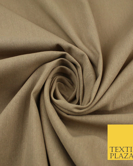 OVER 20 COLOURS - Plain Soft LINEN LOOK 100% Polyester Fabric Dress Craft 54"