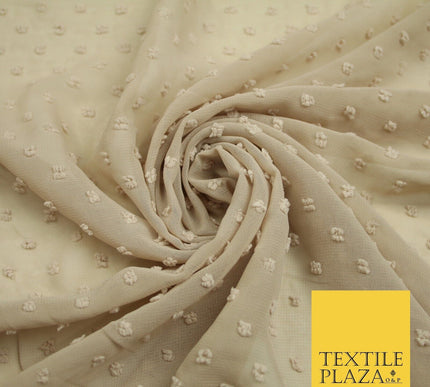 Over 20 COLOURS - Swiss Knot Dot Dobby Sheer Georgette Chiffon Dress Fabric 59"