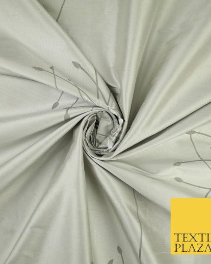 8 COLOURS - Fryetts Luxury Oversized Dandelion Embroidered 100% PURE SILK Fabric