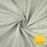 8 COLOURS - Fryetts Luxury Oversized Dandelion Embroidered 100% PURE SILK Fabric