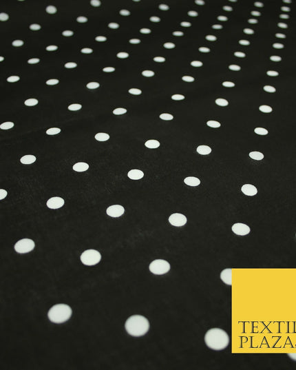 1CM Spotted Polka Dot Printed Poly Cotton Fabric Polycotton Craft Mask 6 COLOURS