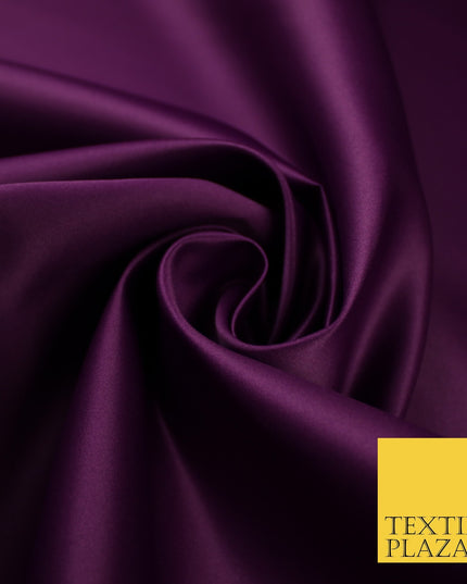 46 COLOURS Premium Plain Smooth Heavy Matt Duchess Bridal Satin Fabric Dress 60"