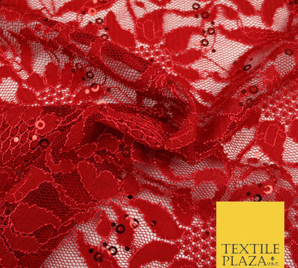 Luxury Floral Ring Sequin Net Corded Lace Bridal Dress Fabric Fashion Craft