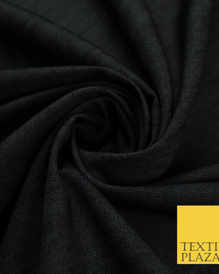 Black Ice Blue 100% Cotton Denim Fabric Dress Shirt Material 58" 10425