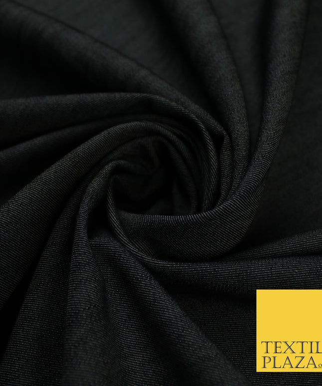 Black Ice Blue 100% Cotton Denim Fabric Dress Shirt Material 58" 10425