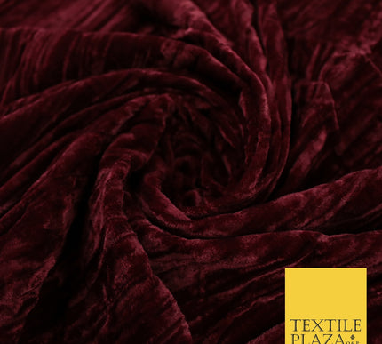 8 COLOURS - Pleated Soft Micro Velvet Fabric Dress Craft Material 45" Wide