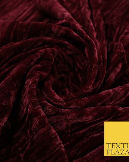 8 COLOURS - Pleated Soft Micro Velvet Fabric Dress Craft Material 45" Wide
